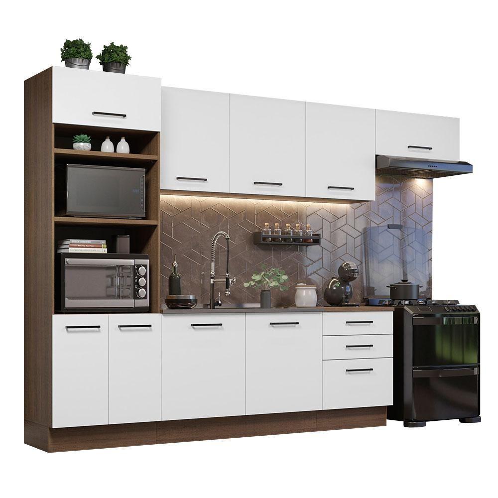 Cozinha Completa 330001 Com Armário E Balcão Rustic/branco - 10