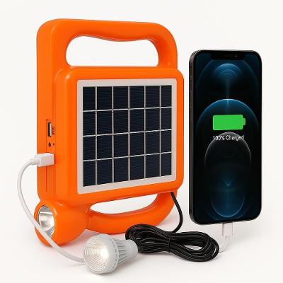 Kit Lanterna Led Solar Recarregavel Power Bank Lampada Emergencia Extra Usb Luz Portatil 500ma 5v 1a Farol Camping Lumin