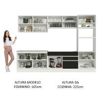 Cozinha Completa 310001 Com Armário E Balcão Branco/Preto - 6