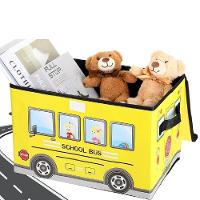 Bau Puff Organizador Infantil Quarto Sala Brinquedoteca Creche Porta Treco Multiuso Kids Amarelo - 3