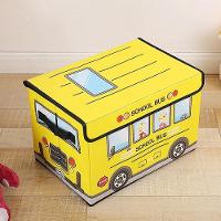 Bau Puff Organizador Infantil Quarto Sala Brinquedoteca Creche Porta Treco Multiuso Kids Amarelo - 5