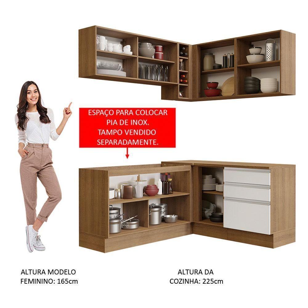 Cozinha Completa 329002 Com Armário E Balcão Rustic/Branco - 7