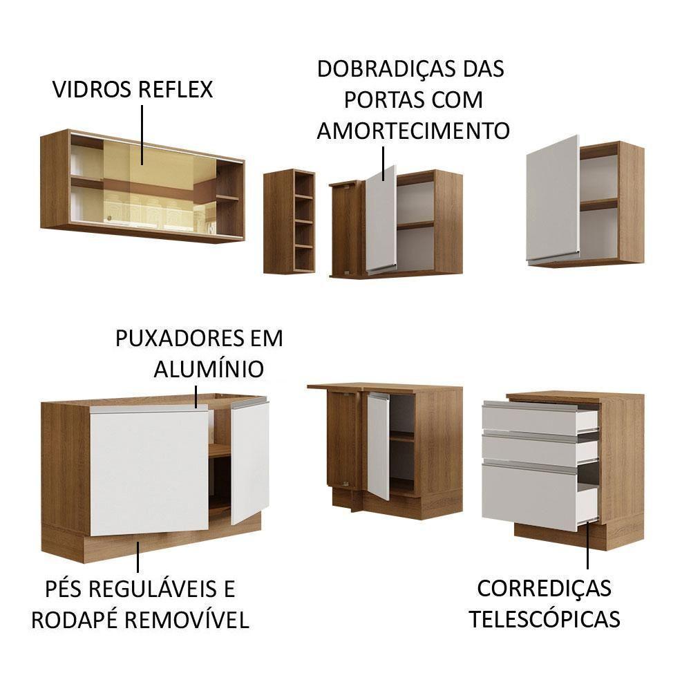 Cozinha Completa 329002 Com Armário E Balcão Rustic/Branco - 8