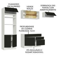 Cozinha Completa 270004 Com Armário E Balcão Branco/Preto - 7