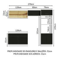 Cozinha Completa 270005 Com Armário E Balcão Branco/Preto - 9