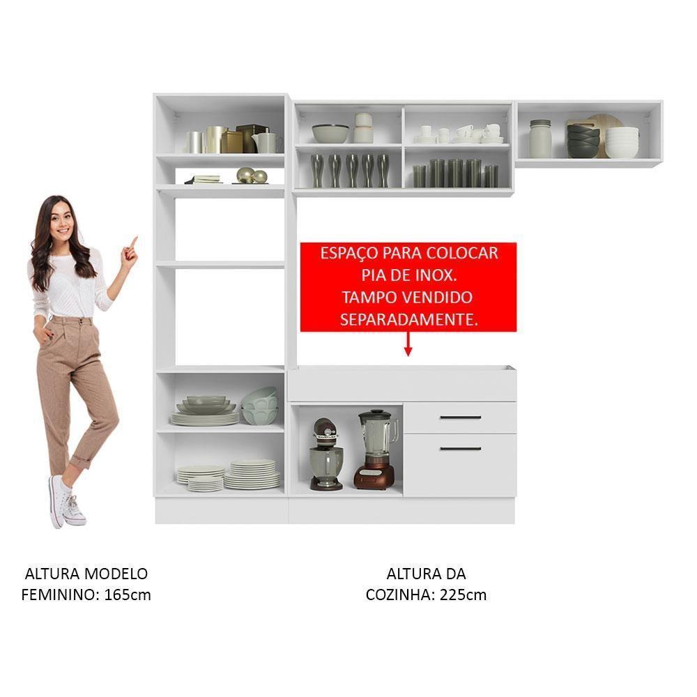 Cozinha Completa 270004 Com Armário E Balcão Branco Branco - 7