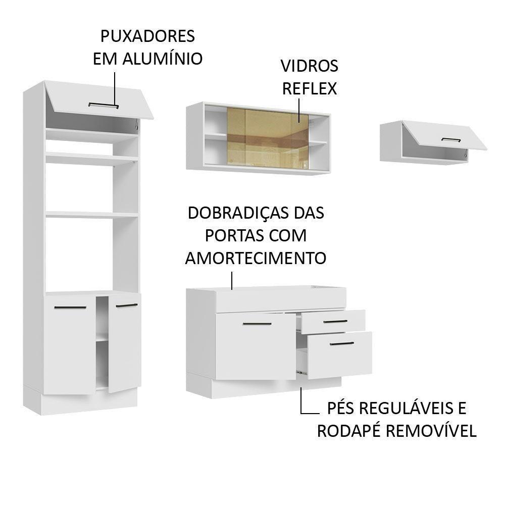 Cozinha Completa 270004 Com Armário E Balcão Branco Branco - 8