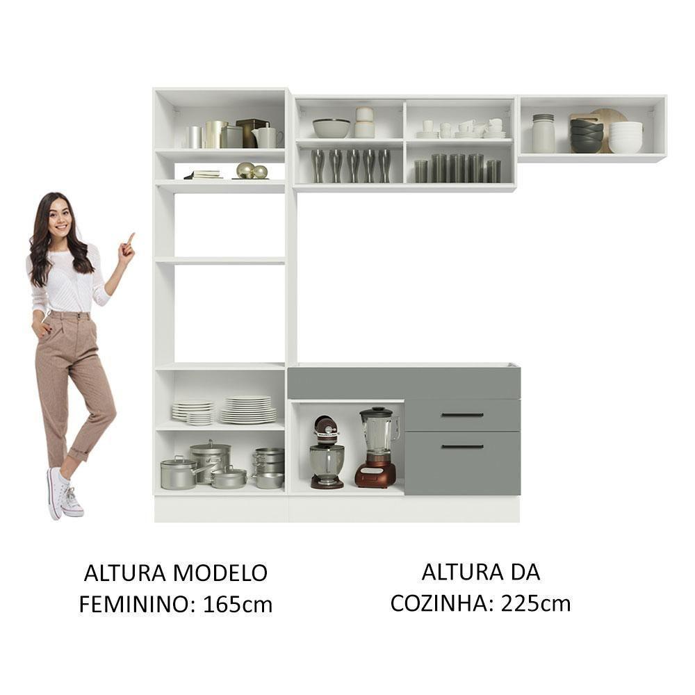 Cozinha Completa 270004 Com Armário E Balcão Branco/Cinza - 7