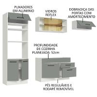 Cozinha Completa 270004 Com Armário E Balcão Branco/Cinza - 8