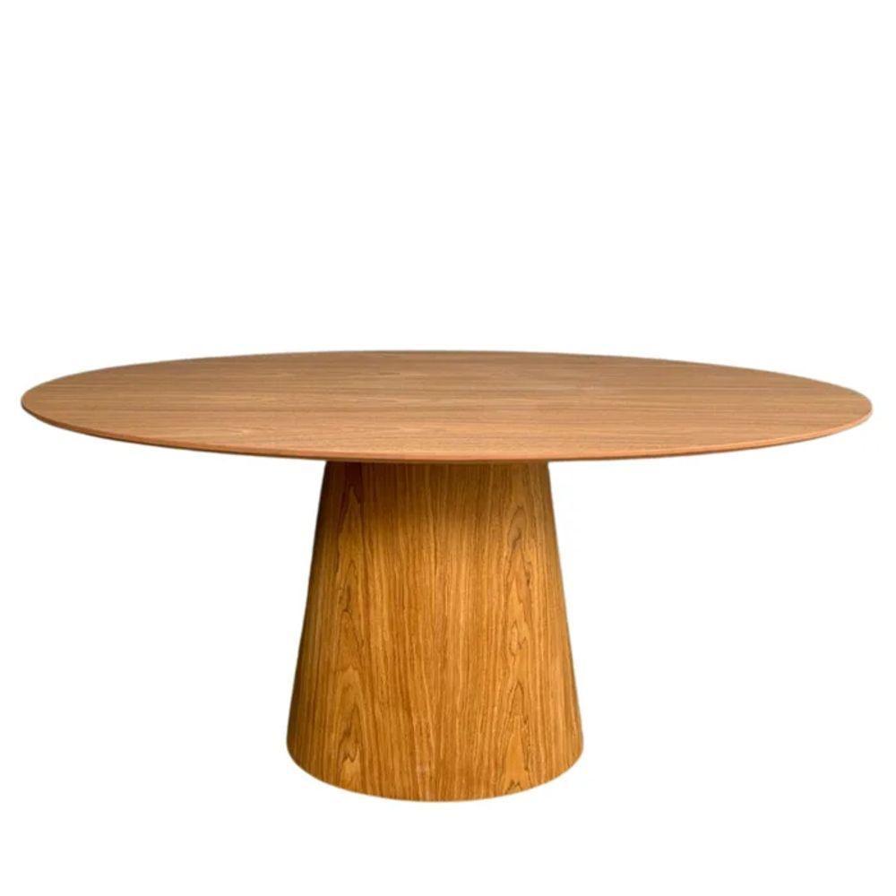 Mesa De Jantar Cone Oval 160x90cm Tampo Madeira  - 1