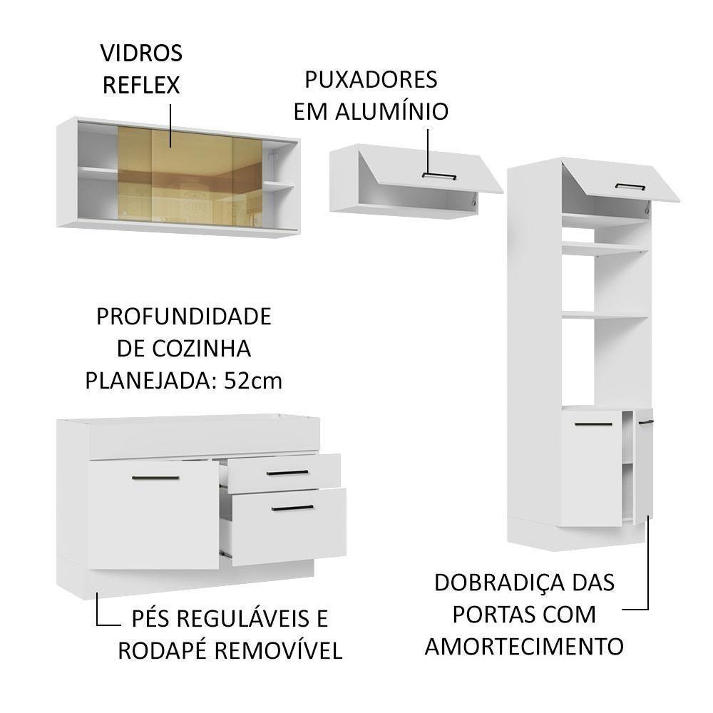 Cozinha Completa 270005 Com Armário E Balcão Branco Branco - 8