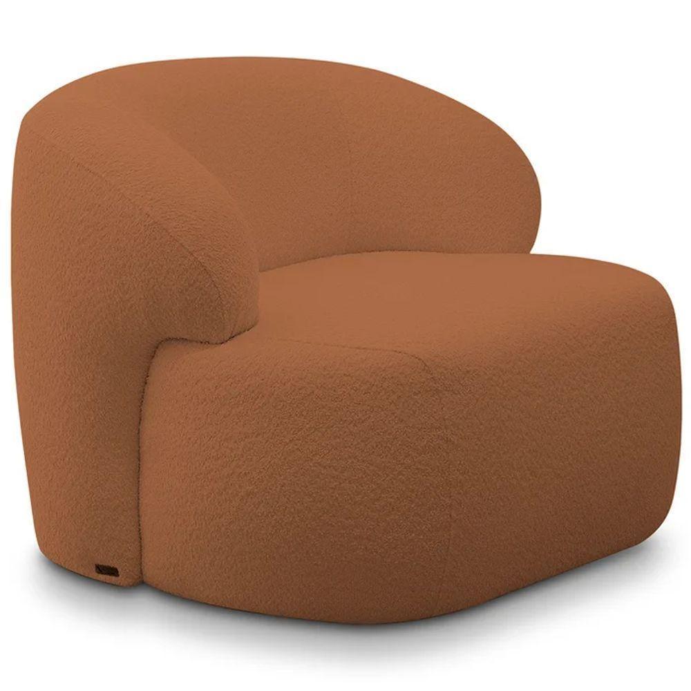 Poltrona Decorativa Fixa Orgânica Para Sala Living Barolo L06 Bouclê Terracota - Gtdnexxus Terracota - 2