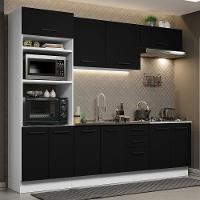 Cozinha Completa 270001 Com Armário E Balcão Branco/Preto - 1
