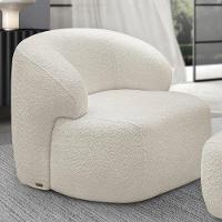 Poltrona Decorativa Fixa Orgânica Para Sala Living Barolo L06 Bouclê Branco - Gtdnexxus Branco - 1