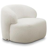 Poltrona Decorativa Fixa Orgânica Para Sala Living Barolo L06 Bouclê Branco - Gtdnexxus Branco - 2