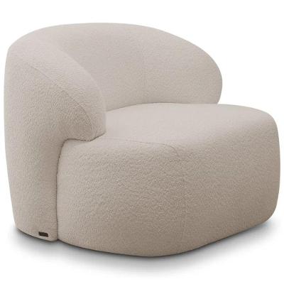 Poltrona Decorativa Fixa Orgânica Para Sala Living Barolo L06 Bouclê - Gtdnexxus Bege