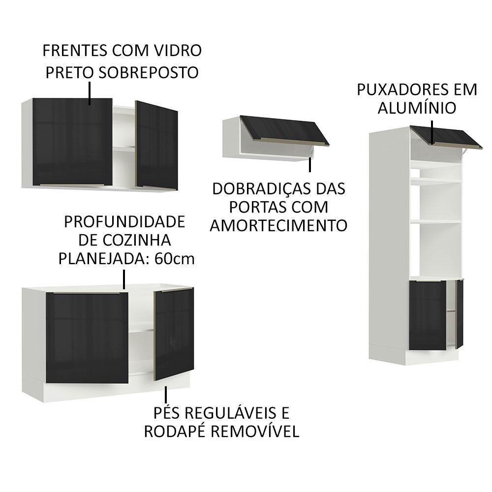 Cozinha Completa 270001 Com Armário E Balcão Branco/Preto - 8