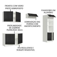 Cozinha Completa 270001 Com Armário E Balcão Branco/Preto - 8