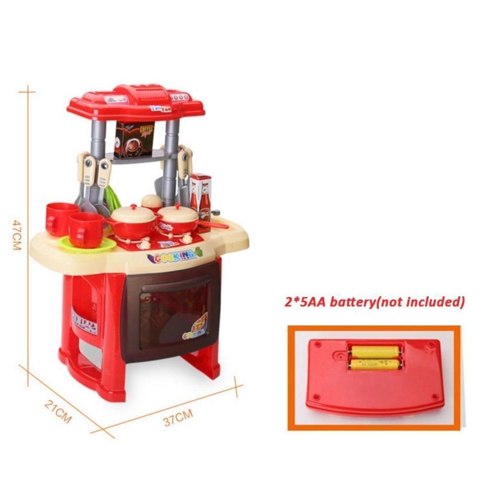 Cozinha Infantil Grande Completa Som Luz Torneira Com Agua Mini Mercado Panelas Talheres Profissional - 5