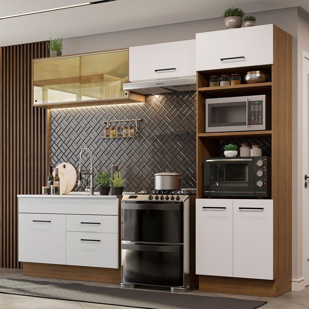 Cozinha Completa 27000 Com Armário E Balcão Rustic/branco - 1