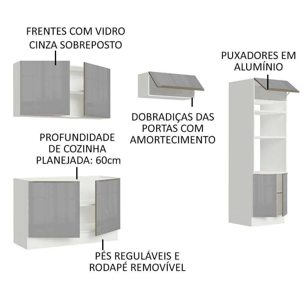 Cozinha Completa 270001 Com Armário E Balcão Branco/Cinza - 8