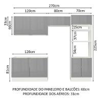 Cozinha Completa 270001 Com Armário E Balcão Branco/Cinza - 9