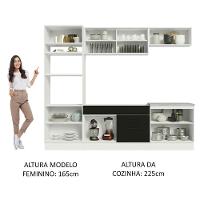 Cozinha Completa 270003 Com Armário E Balcão Branco/Preto - 7