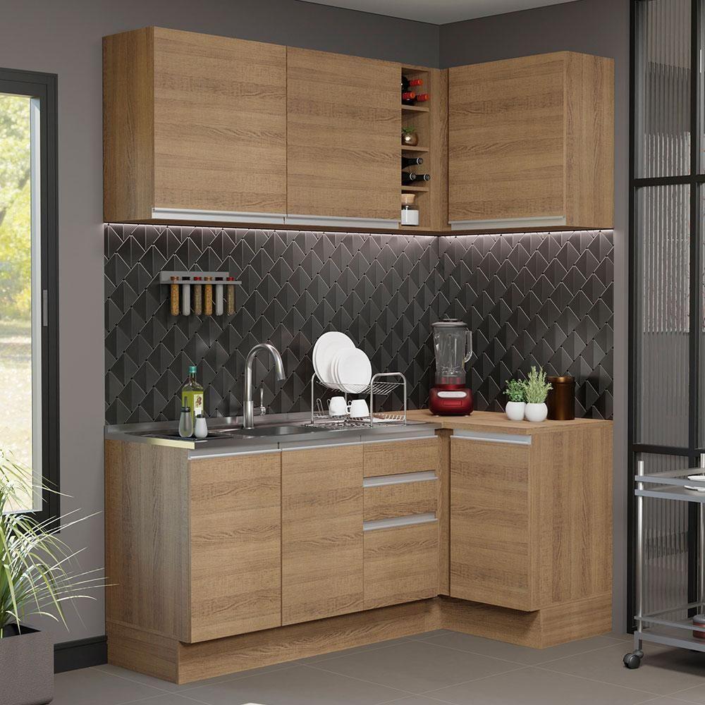 Cozinha Completa 269001 Com Armário E Balcão RusticRustic - 1