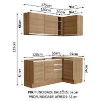 Cozinha Completa 269001 Com Armário E Balcão RusticRustic - 9