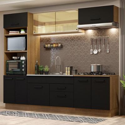 Cozinha Completa 270003 Com Armário E Balcão Rustic/Preto