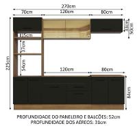 Cozinha Completa 270003 Com Armário E Balcão Rustic/Preto - 11