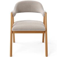 Cadeira De Jantar E Estar Living Estofada Nadja L02 Bouclê Bege Gtdnexxus - 1