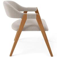 Cadeira De Jantar E Estar Living Estofada Nadja L02 Bouclê Bege Gtdnexxus - 2