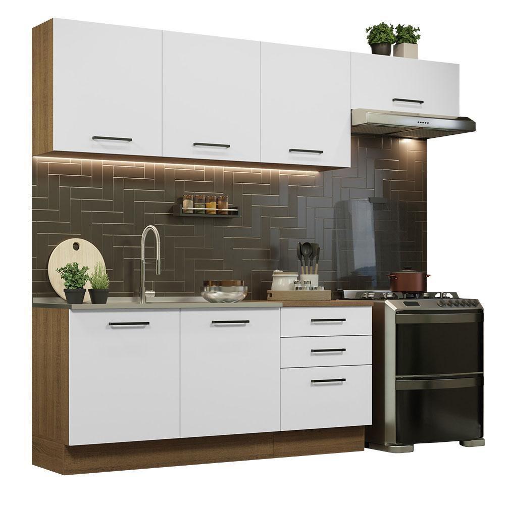 Cozinha Completa 260002 Com Armário E Balcão Rustic/branco - 10