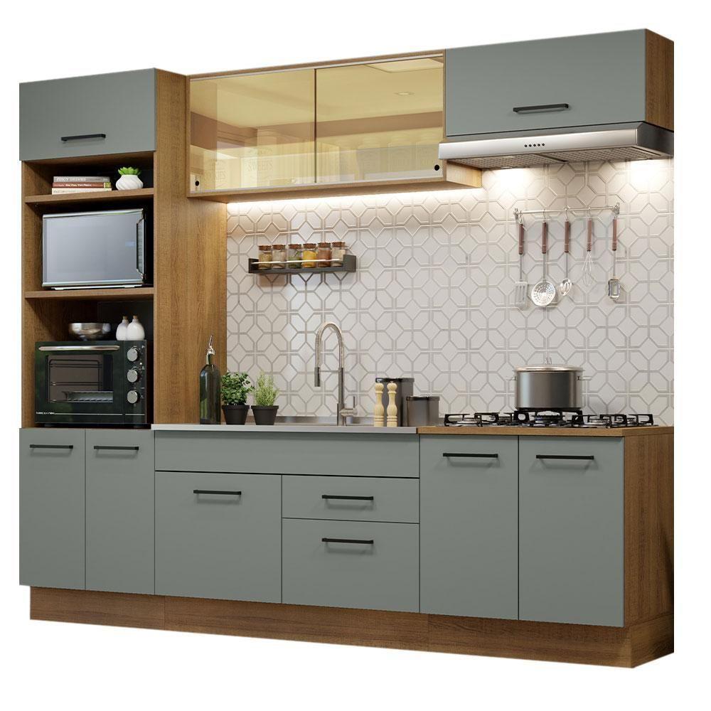 Cozinha Completa 270003 Com Armário E Balcão Rustic/Cinza - 4