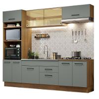 Cozinha Completa 270003 Com Armário E Balcão Rustic/Cinza