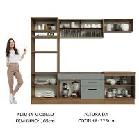 Cozinha Completa 270003 Com Armário E Balcão Rustic/Cinza - 10