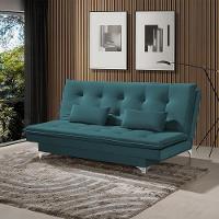 Sofá Cama Casal Berlim 190cm Design Moderno Veludo Azul - 2