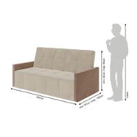 Sofá Cama 4 Lugares Paris Retrátil E Reclinável 2,10m Veludo Areia/marrom - 6