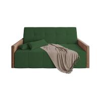 Sofá Cama 4 Lugares Paris Retrátil E Reclinável 2,10m Veludo Verde