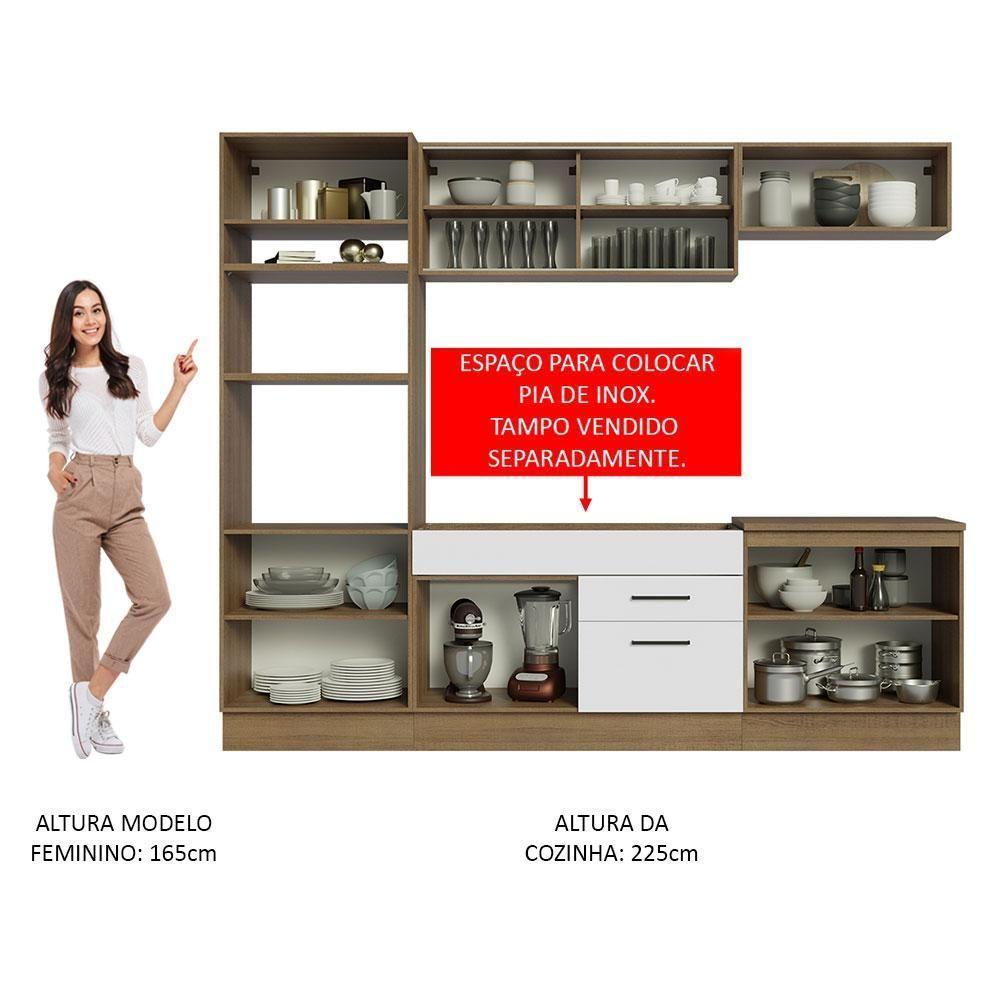 Cozinha Completa 270003 Com Armário E Balcão Rustic/Branco - 7