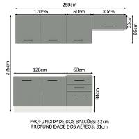 Cozinha Completa 260002 Com Armário E Balcão Branco/Cinza - 9