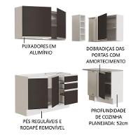 Cozinha Completa 269001 Com Armário E Balcão Branco/Preto - 8