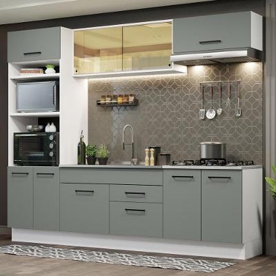 Cozinha Completa 270003 Com Armário E Balcão Branco/Cinza