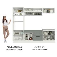 Cozinha Completa 270003 Com Armário E Balcão Branco/Cinza - 7