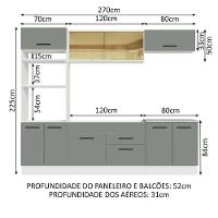 Cozinha Completa 270003 Com Armário E Balcão Branco/Cinza - 9