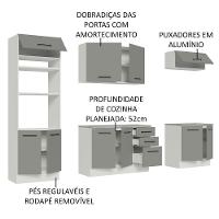 Cozinha Completa 270002 Com Armário E Balcão Branco/Cinza - 8