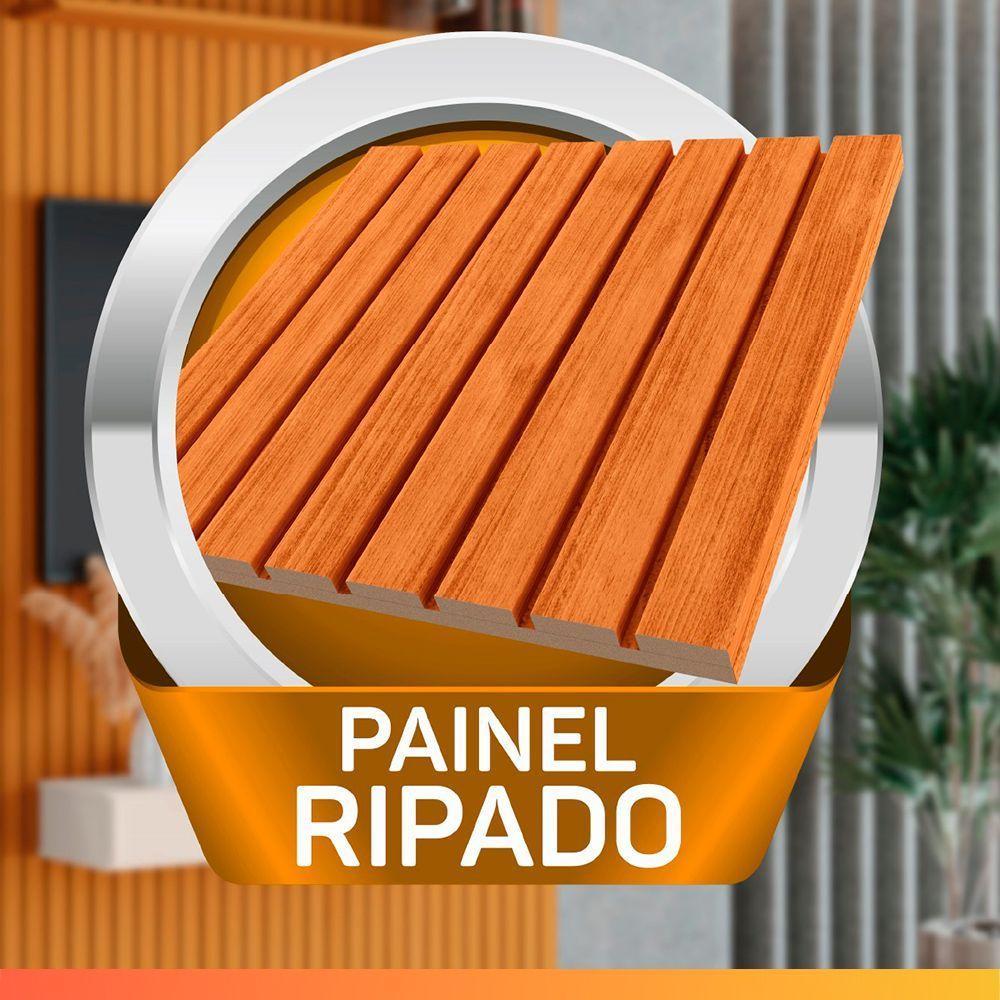 Painel Para Tv Até 75 Polegadas 2,25x2,40m Ripado Com Nicho Arbo Cedro/off White Edn Nature - 5