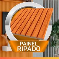 Painel Para Tv Até 75 Polegadas 2,25x2,40m Ripado Com Nicho Arbo Cedro/off White Edn Nature - 5