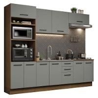 Cozinha Completa 270001 Com Armário E Balcão Rustic/Cinza - 10